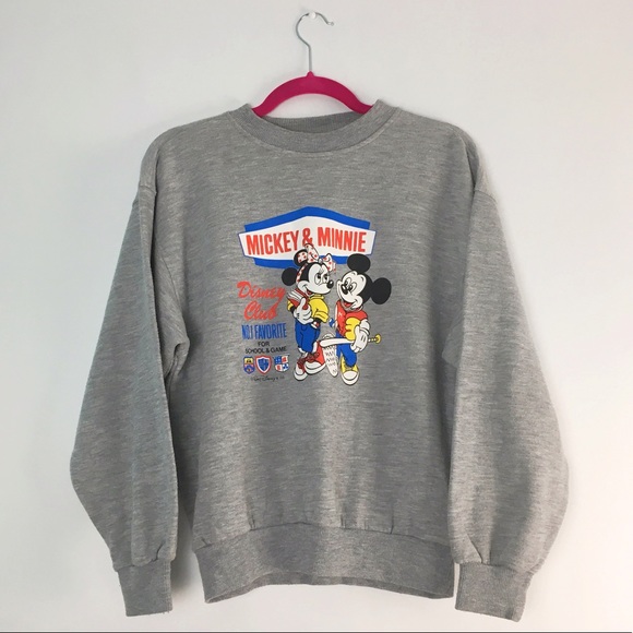 Disney Tops - VTG Mickey Mouse Minnie Disney Grey Crewneck M
